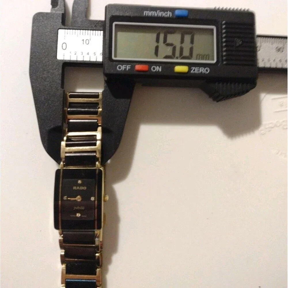 Rado Jubile 18mm Black Gold Womens Quartz Diamond Wristwatch Ceramic Bracelet